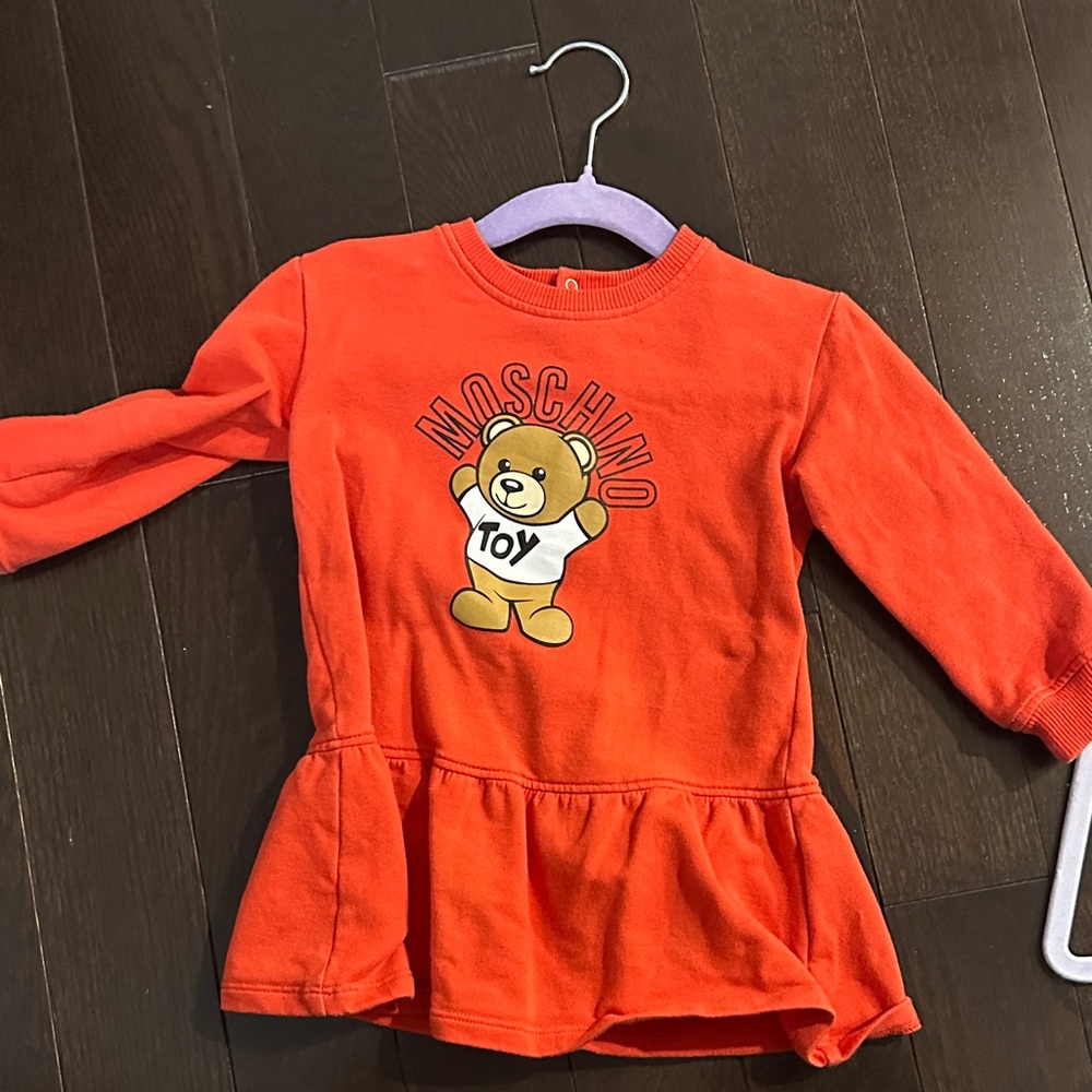 Moschino Kids Red Peplum Bear Sweatshirt